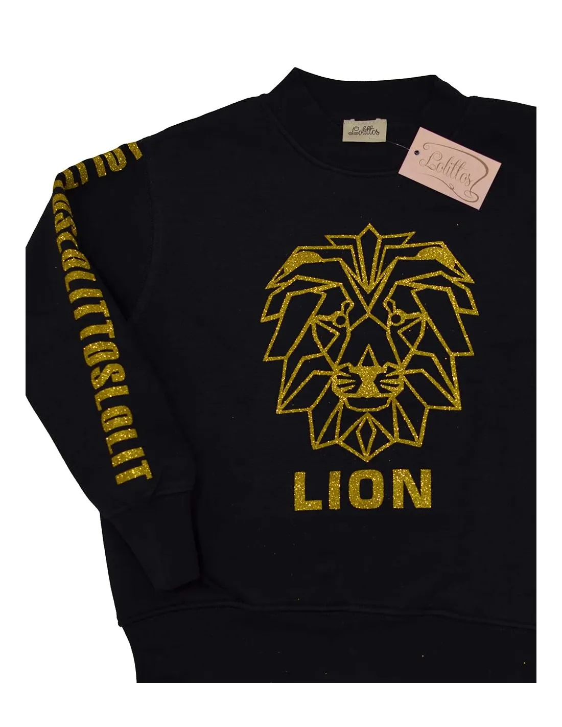 Sudadera Felpa Negra Lion Colección Tambor de Lolittos