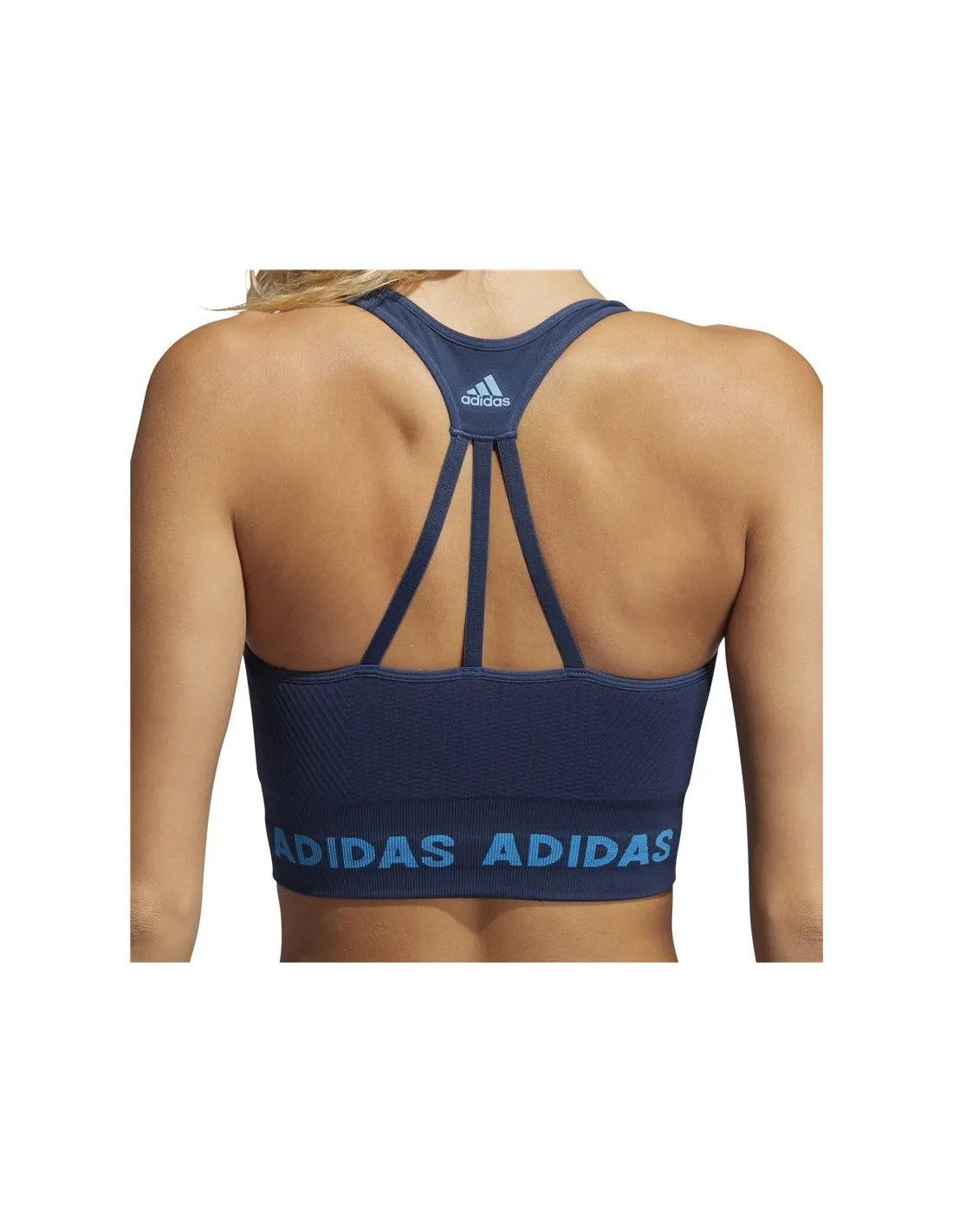 Sujetador de training adidas Aeroknit Azul