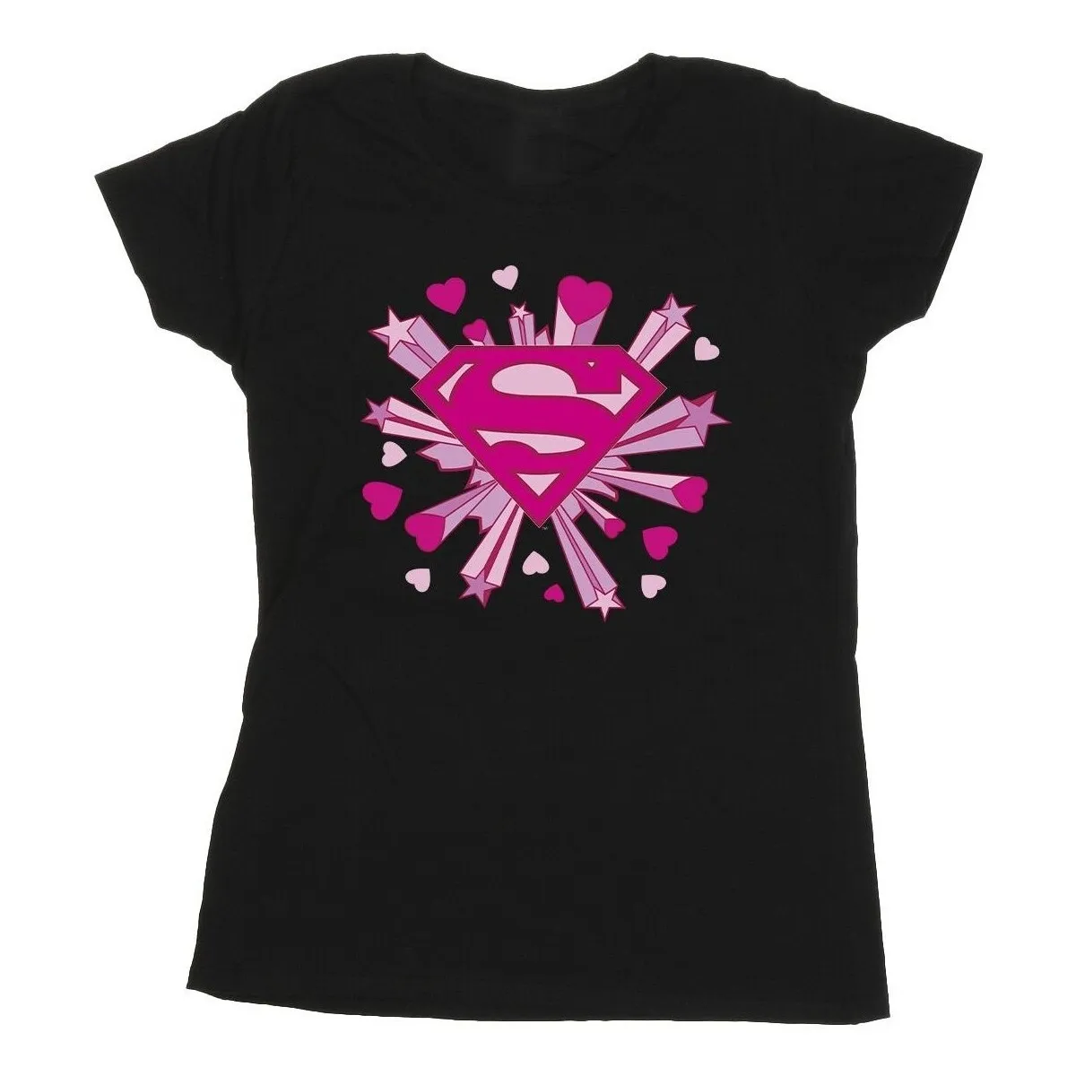 Superman Pink Hearts And Stars Logo