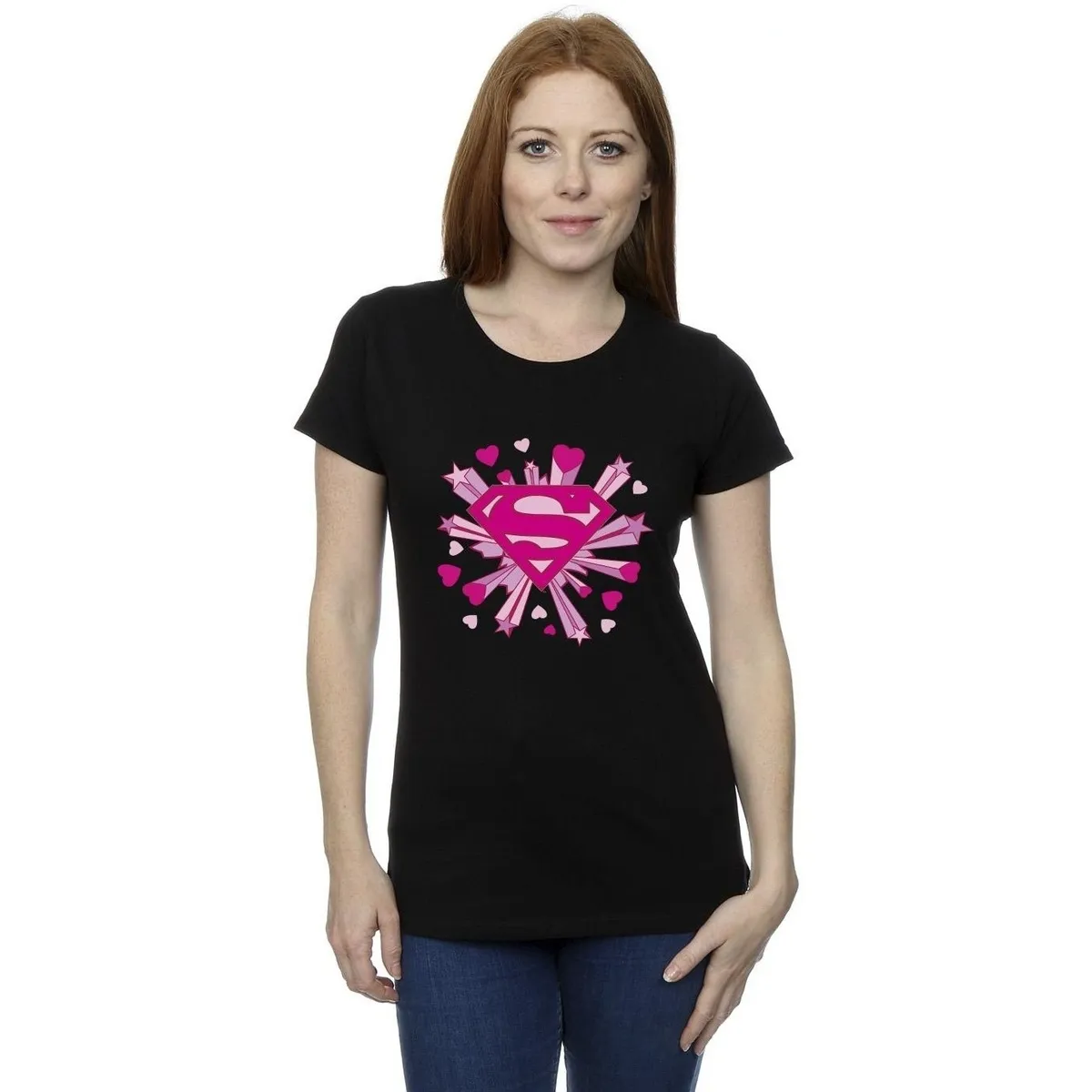 Superman Pink Hearts And Stars Logo