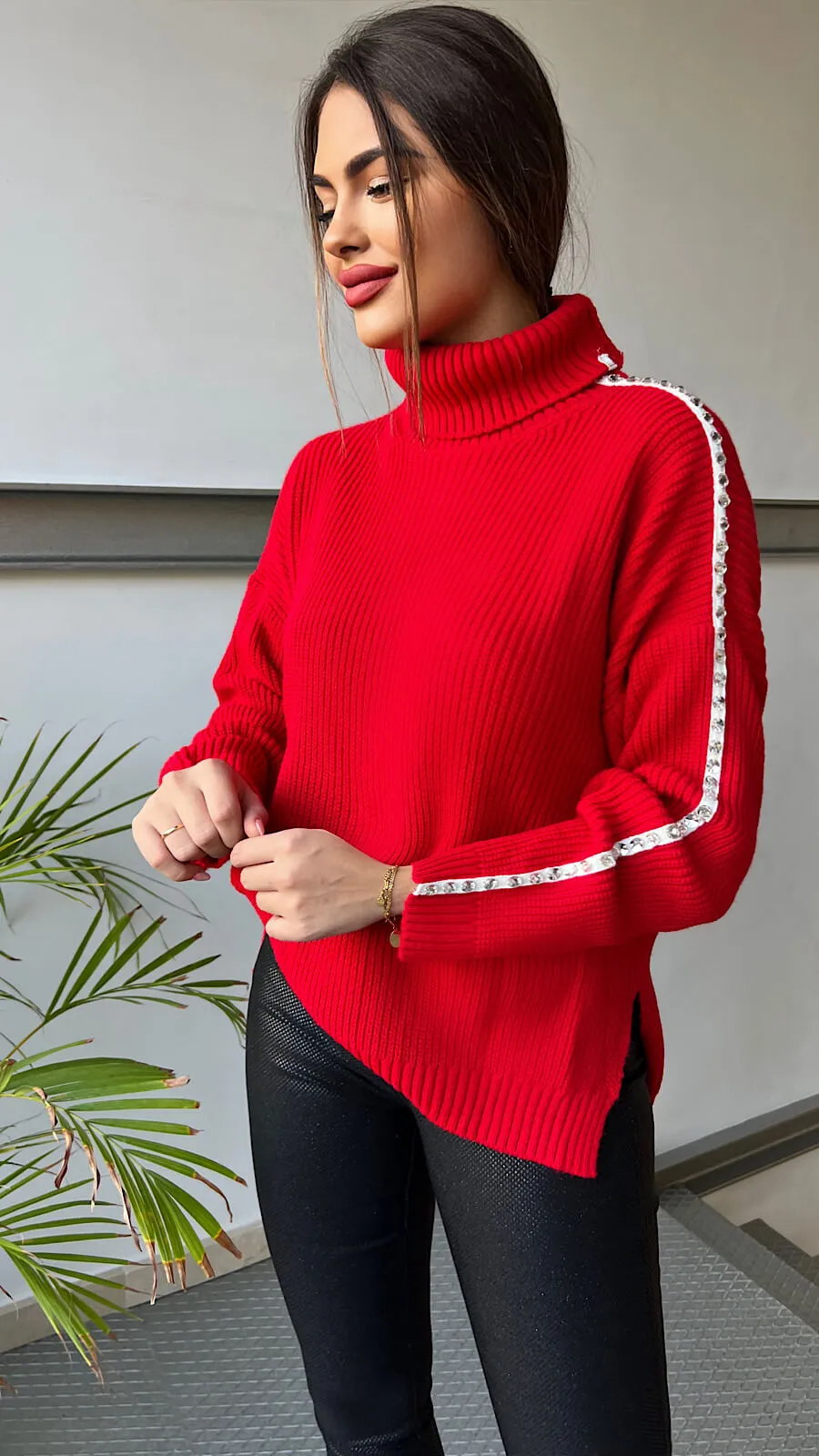 Suéter Rojo Línea Joya