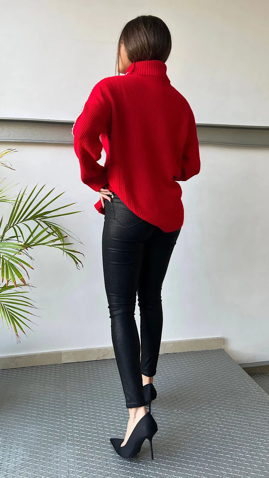 Suéter Rojo Línea Joya