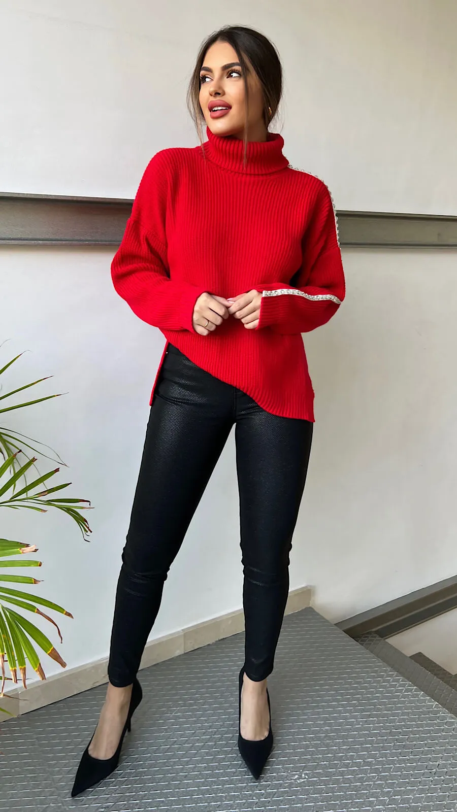 Suéter Rojo Línea Joya