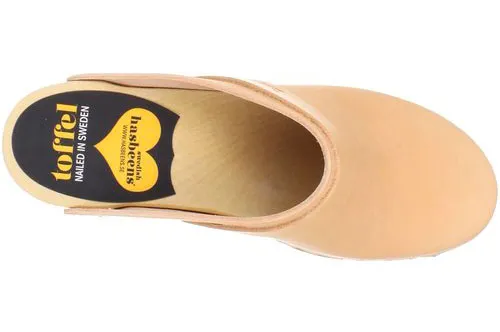 SWEDISH HASBEENS SLIP IN SUPER HIGH  ZUECO DE PIEL