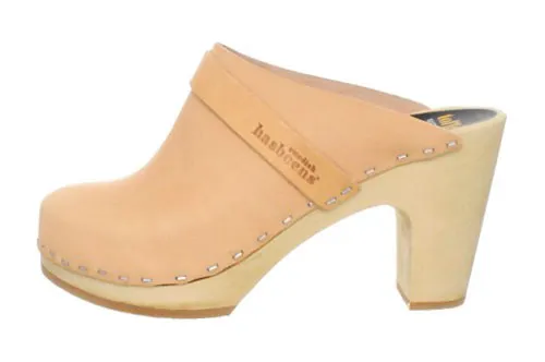 SWEDISH HASBEENS SLIP IN SUPER HIGH  ZUECO DE PIEL