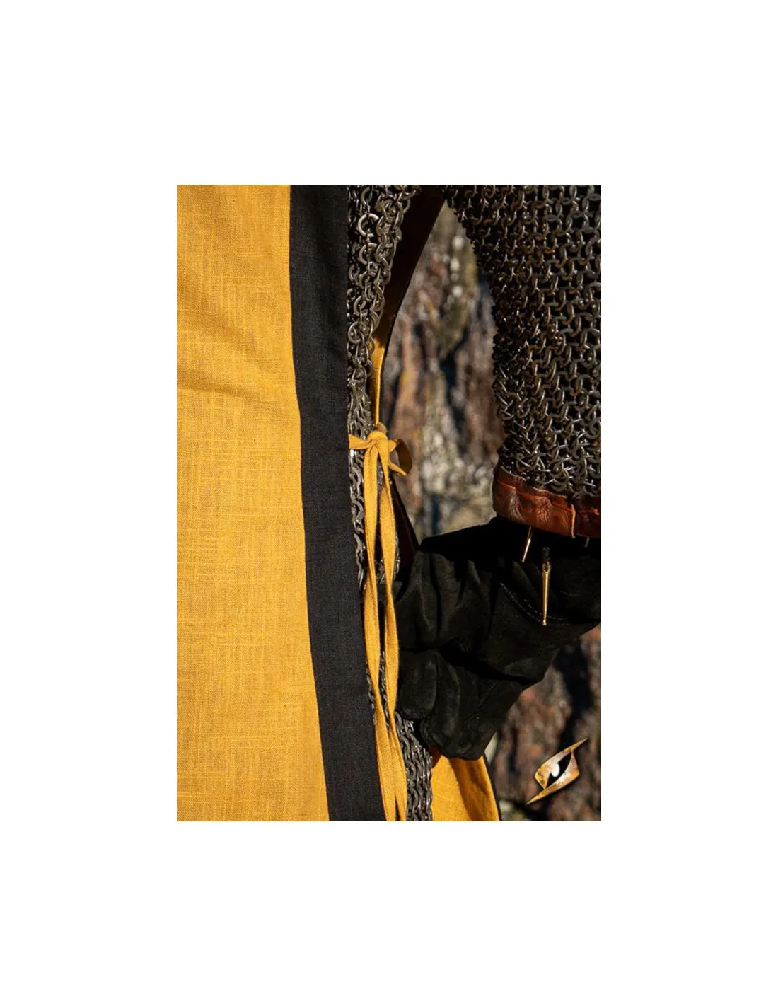 TABARDO MEDIEVAL CLEMENT BICOLOR, AMARILLO GRIFO  NEGRO éPICO