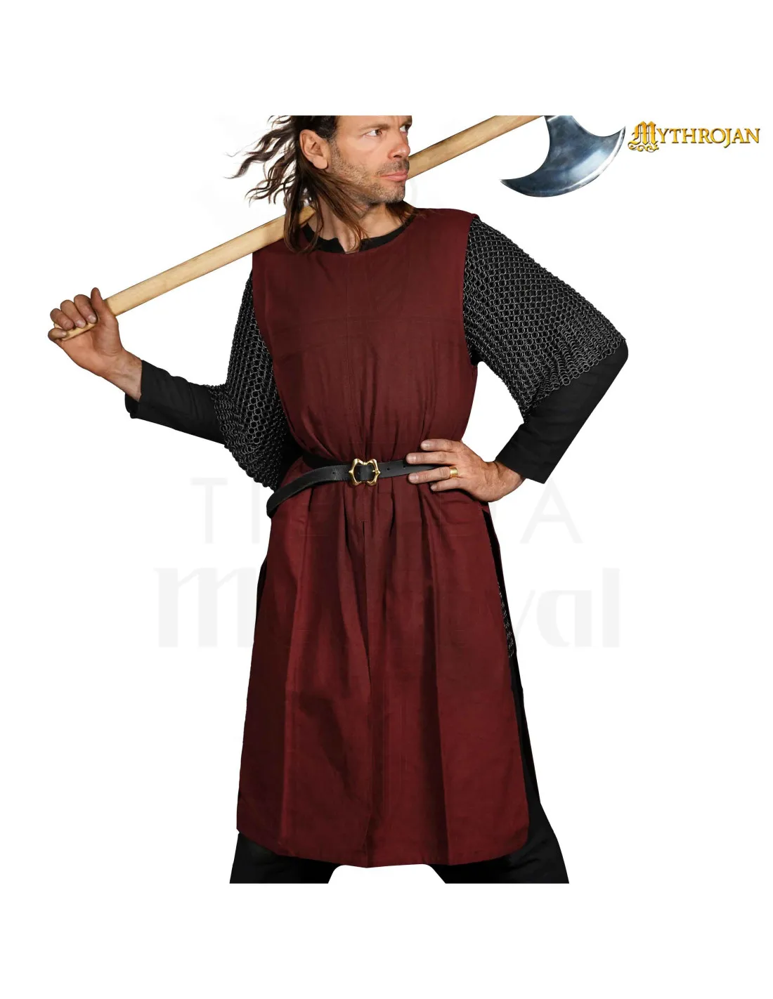 Tabardo medieval guerrero vikingo, marrón