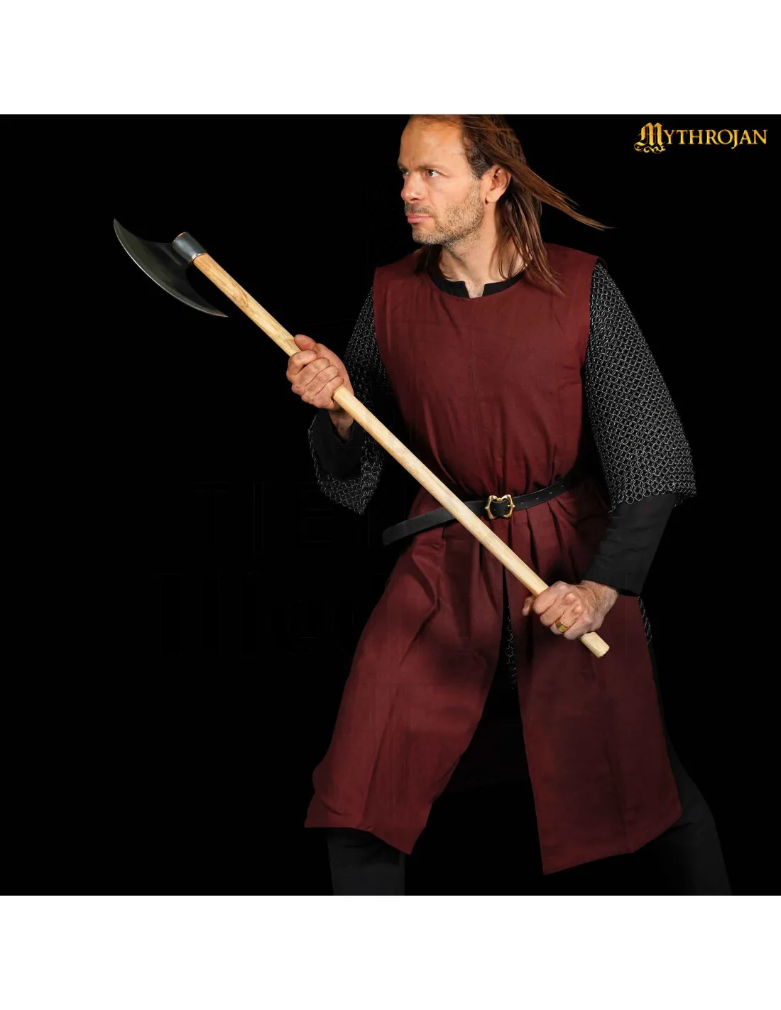Tabardo medieval guerrero vikingo, marrón