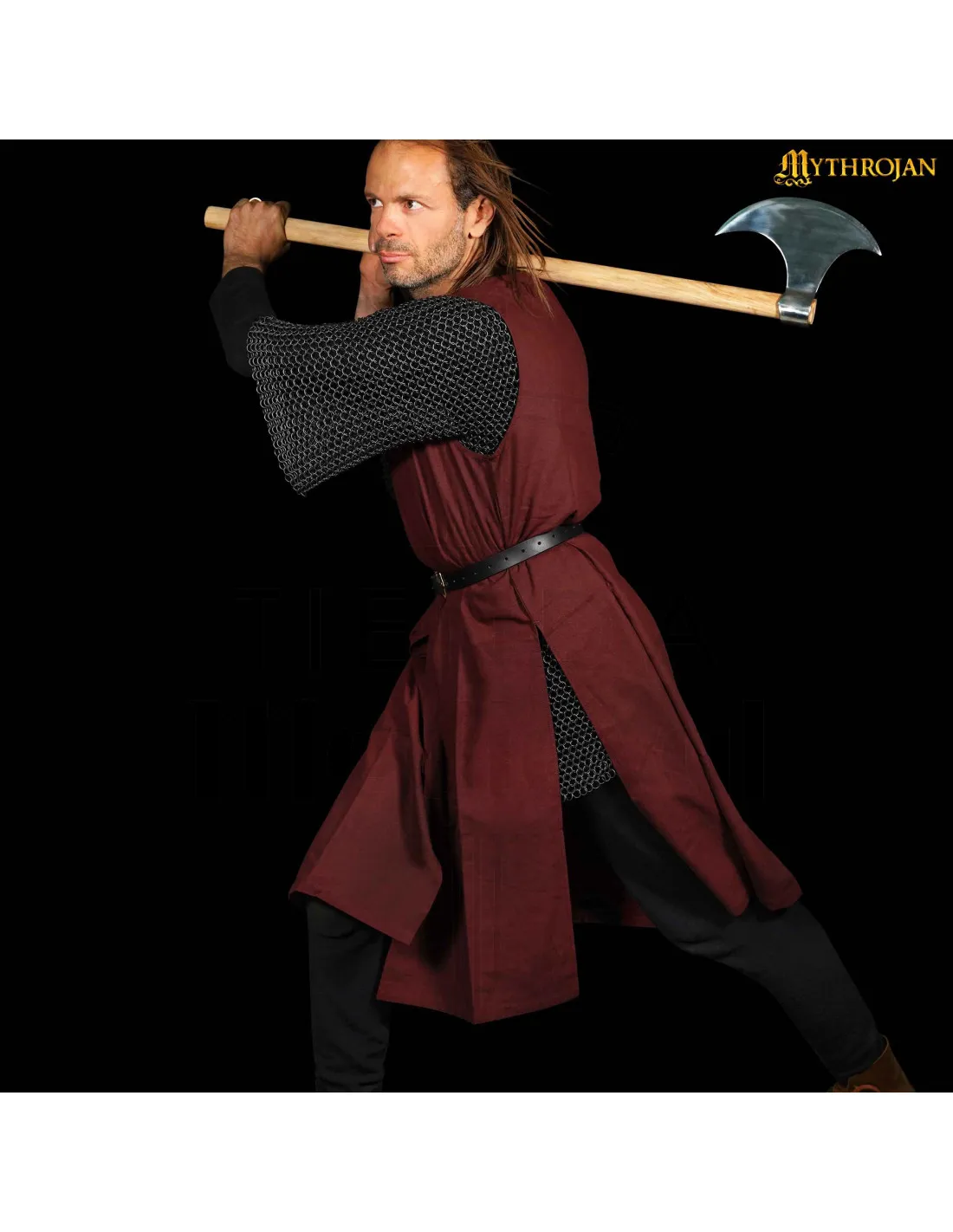 Tabardo medieval guerrero vikingo, marrón