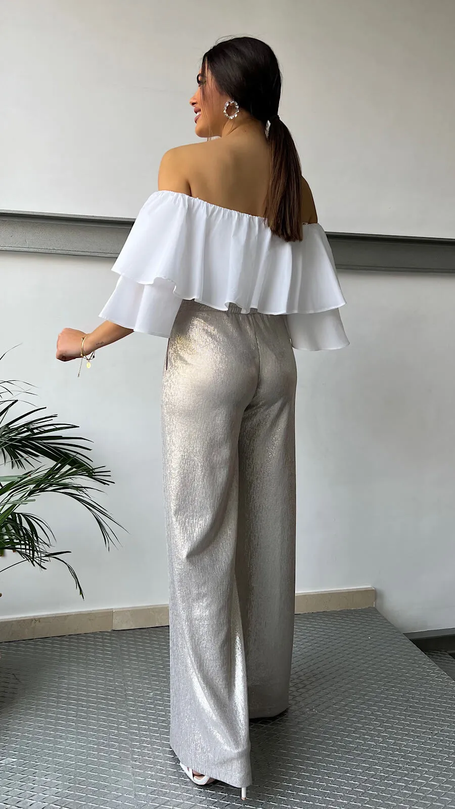 Top Maxi Volante Blanco