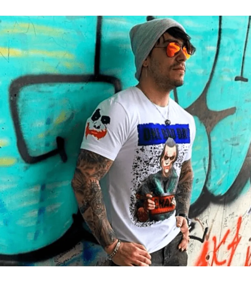 TOUGH HOMBRES CAMISETA  EL JOKER HOMBRE  BLANCO