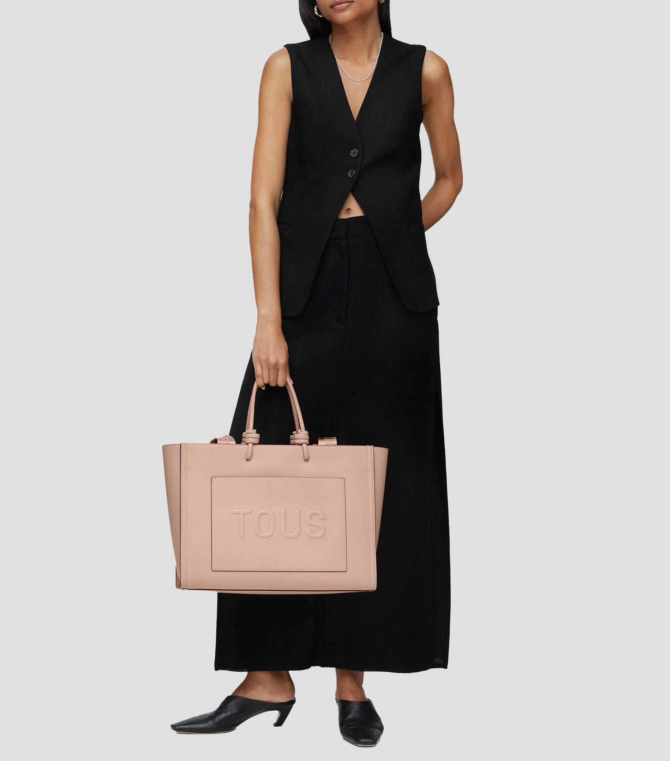 Tous Bolso tote grande Amaya rosa claro La Rue New con logo Mujer