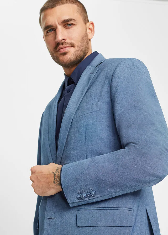 Traje (2 piezas) Americana y pantalón Azul marino jaspeado