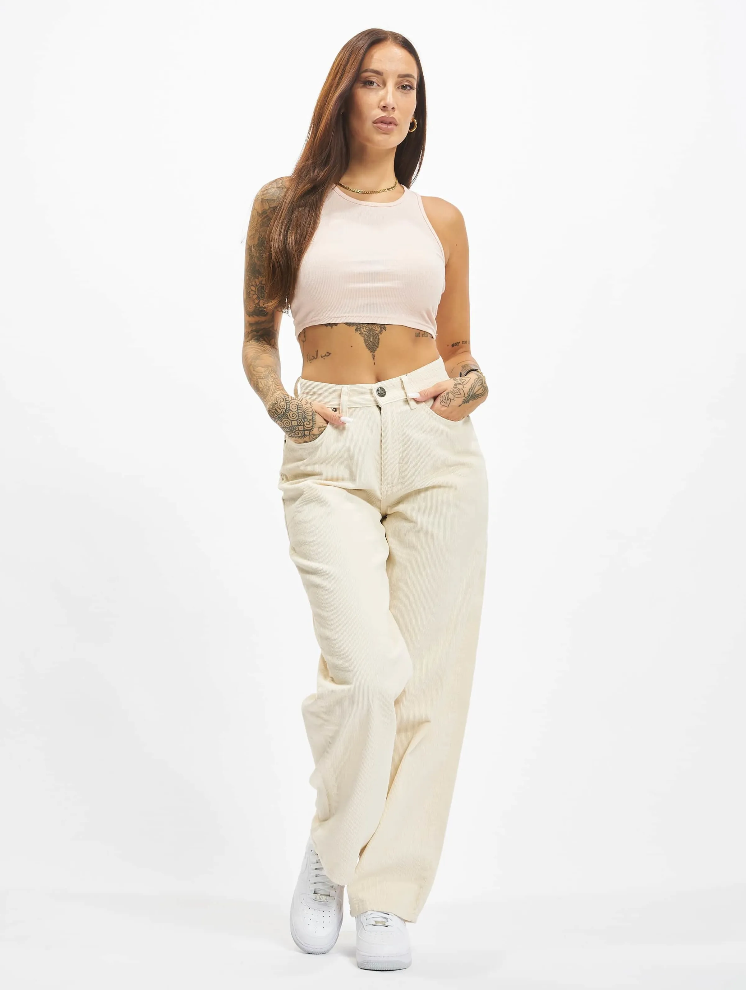 Urban Classics Ladies High Waist 90´s Wide Leg Corduroy