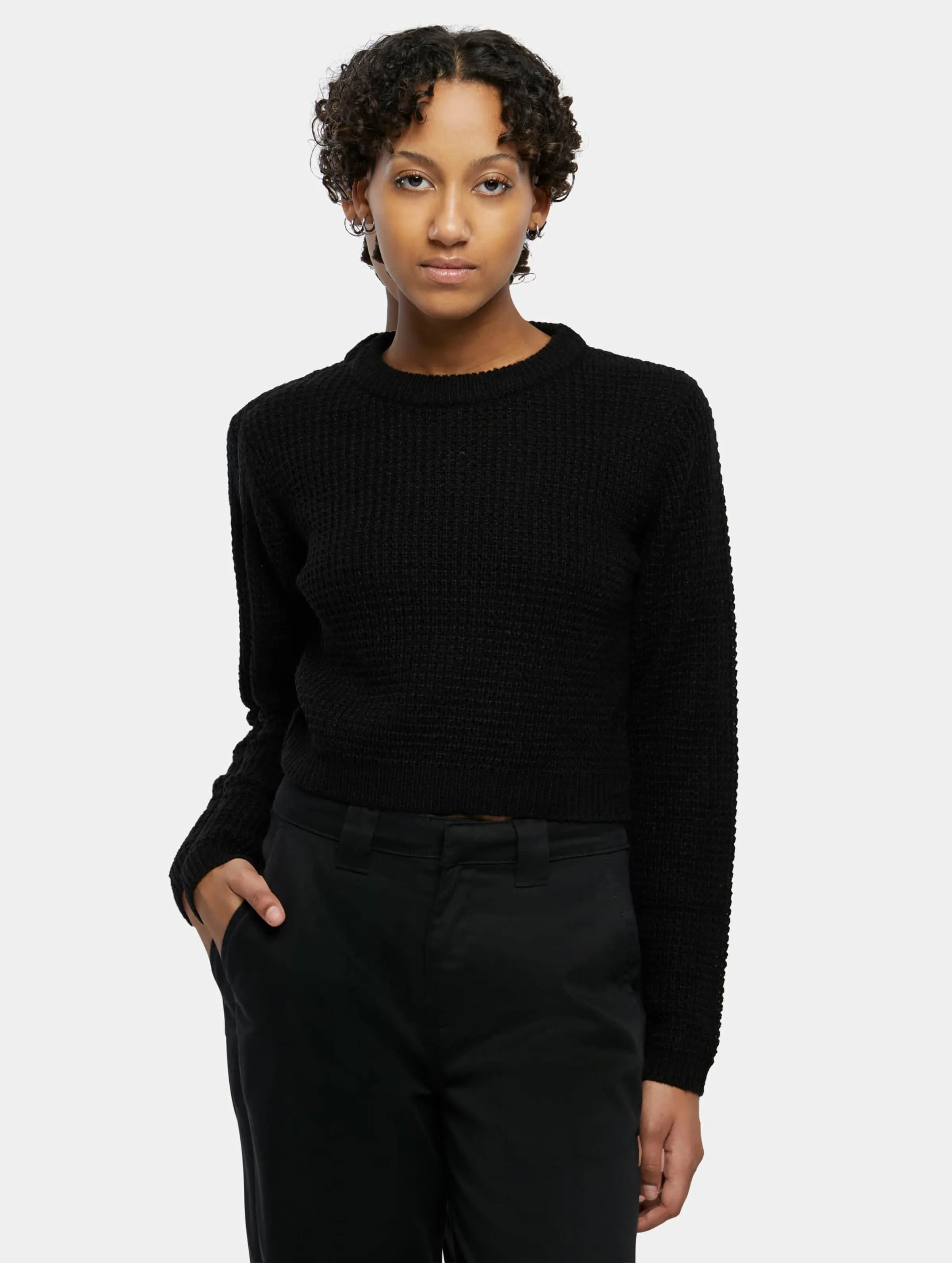 Urban Classics Ladies Short Waffle Sweater