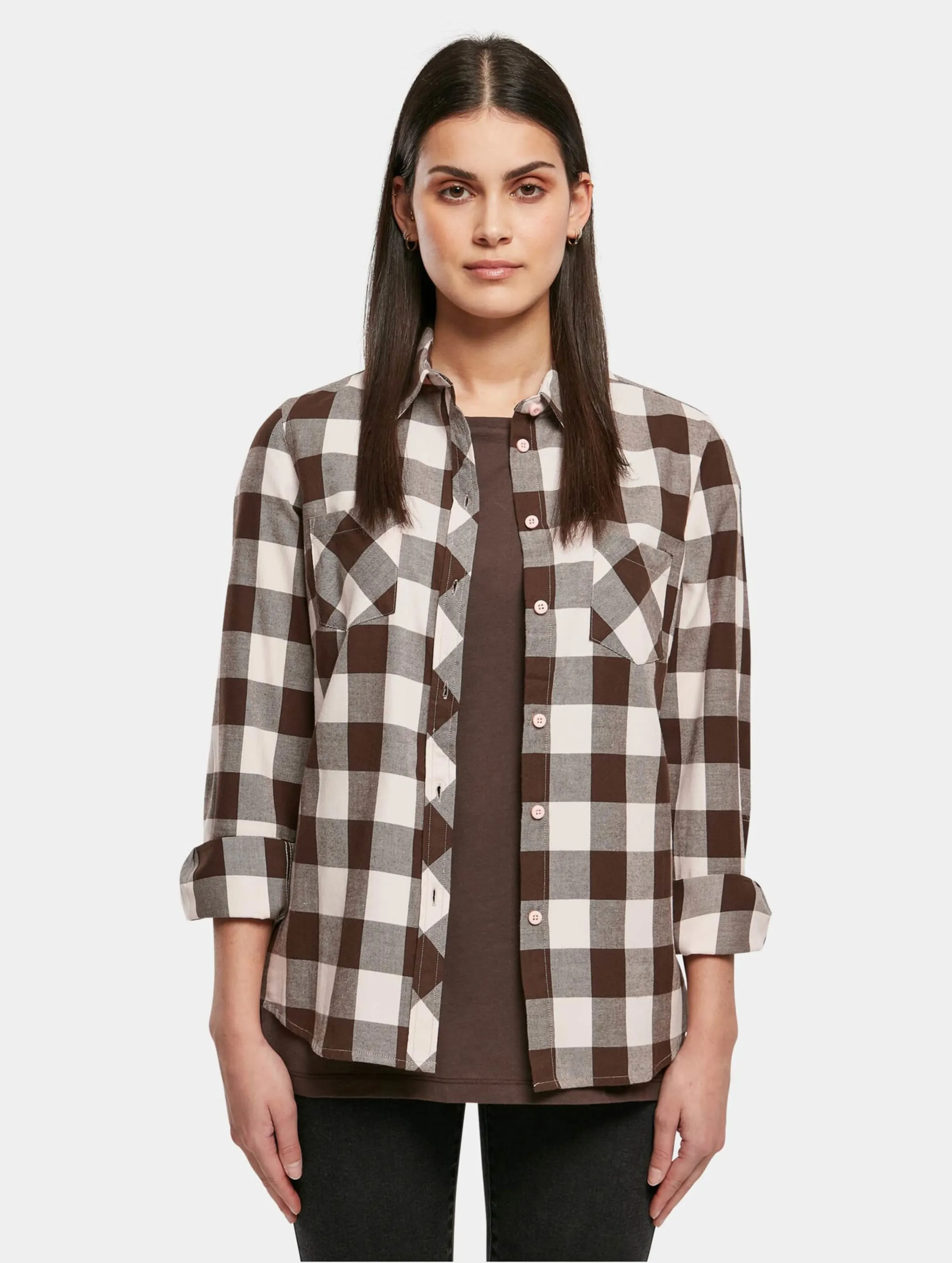 Urban Classics Ladies Turnup Checked Flanell