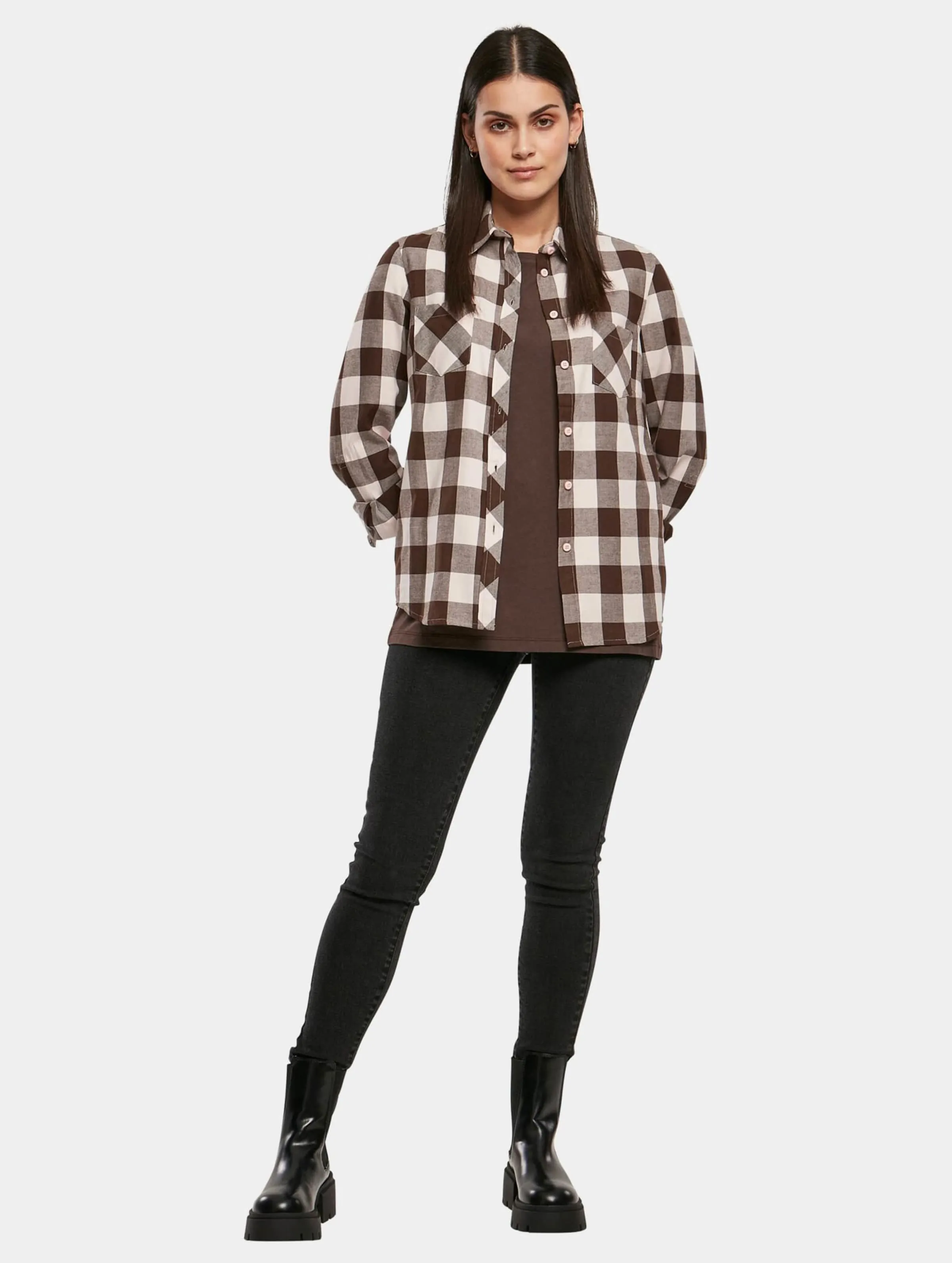 Urban Classics Ladies Turnup Checked Flanell