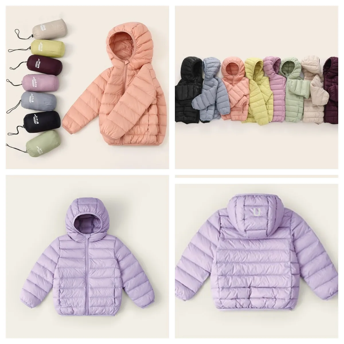 UU1836 WINTER BOYS AND GIRLS CHAQUETA LIVIANA CHAQUETA DOWN CHAQUETA CON CAPUCHA