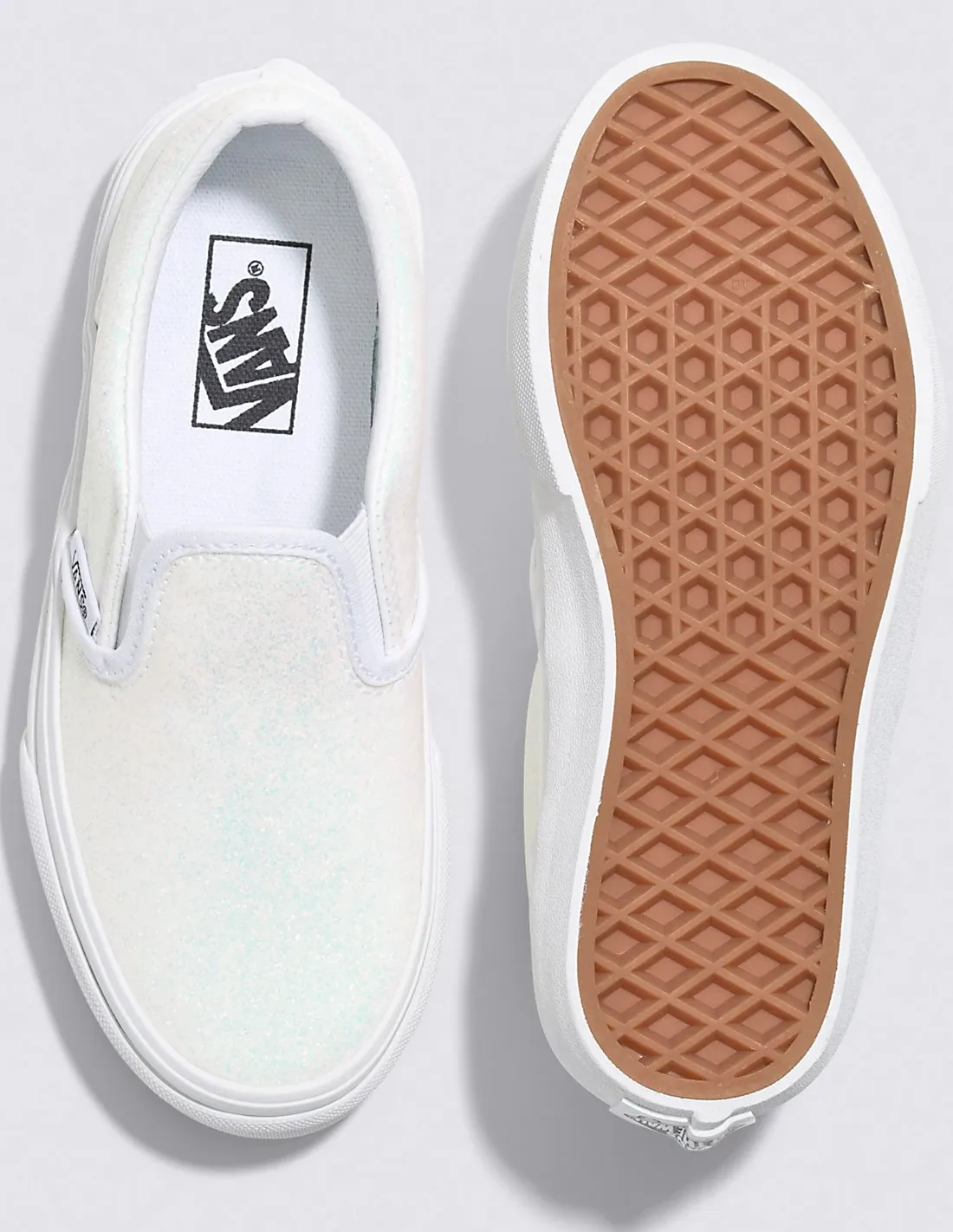 VANS CLASSIC SLIPON  GLITTER BLANCO  CALZADO INFANTIL