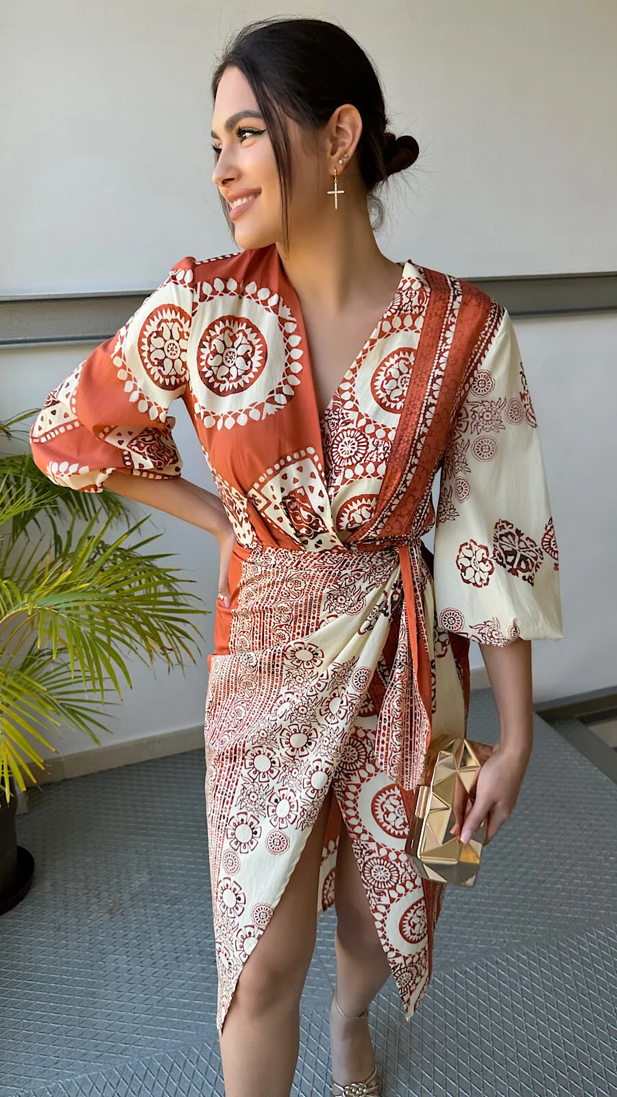 Vestido Cruzado Orange