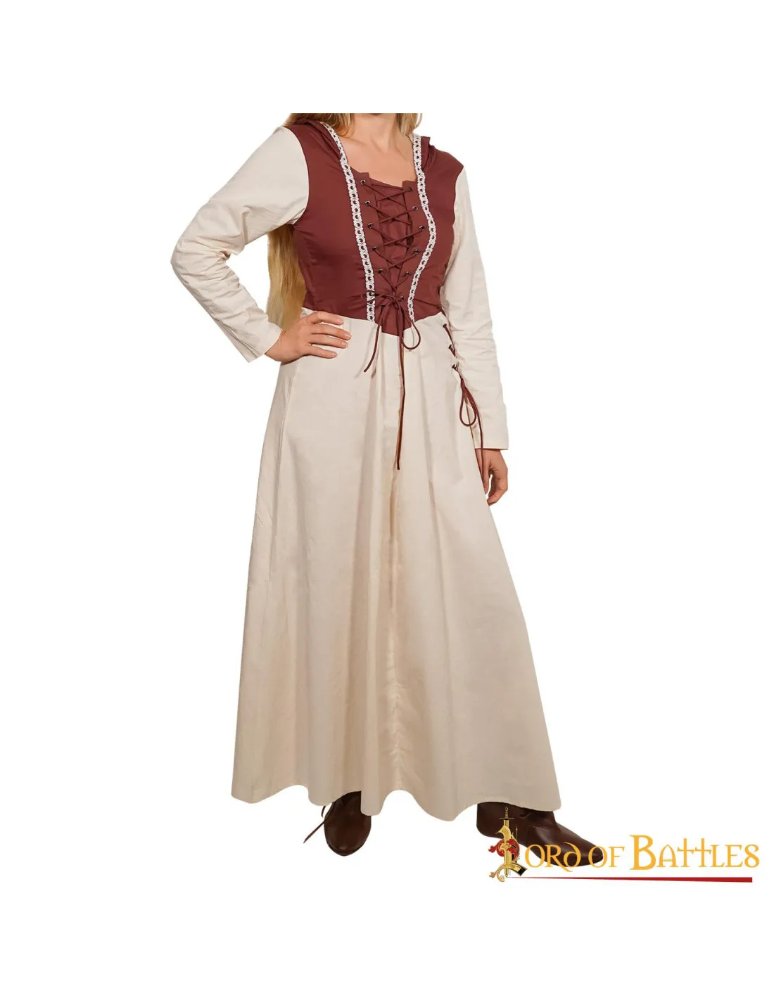 Vestido medieval algodón modelo doncella