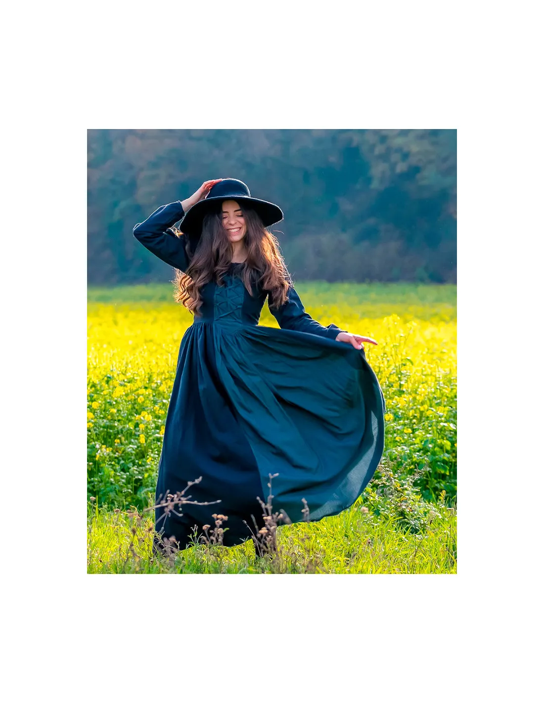 VESTIDO MEDIEVAL MEDUSA, NEGROAZUL