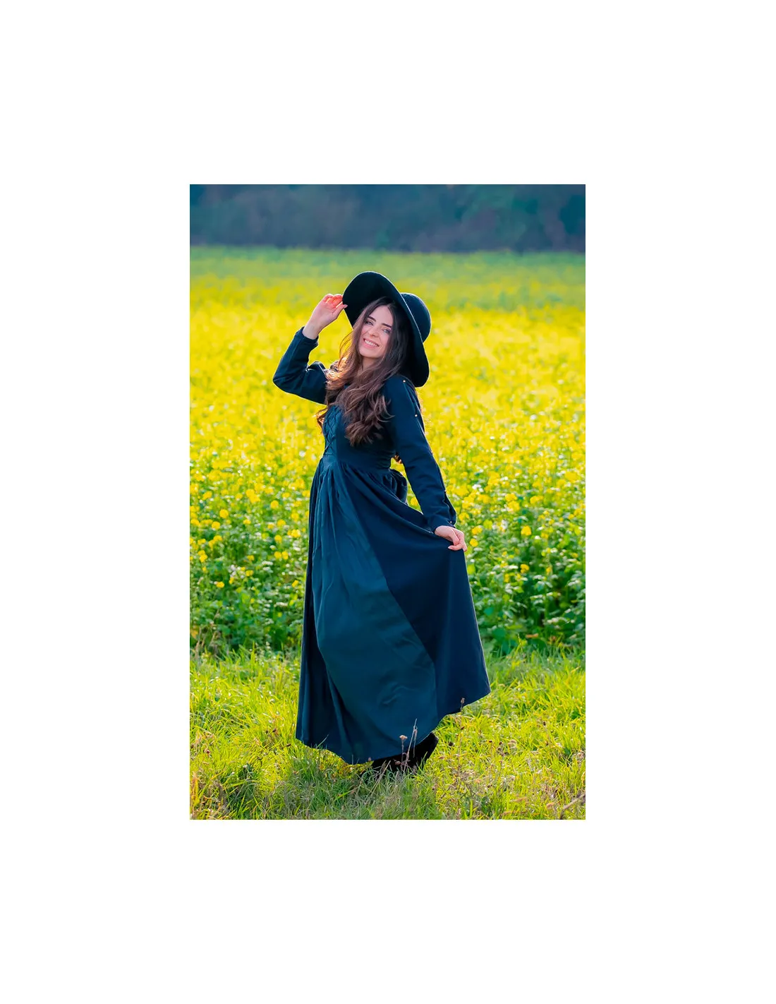 VESTIDO MEDIEVAL MEDUSA, NEGROAZUL