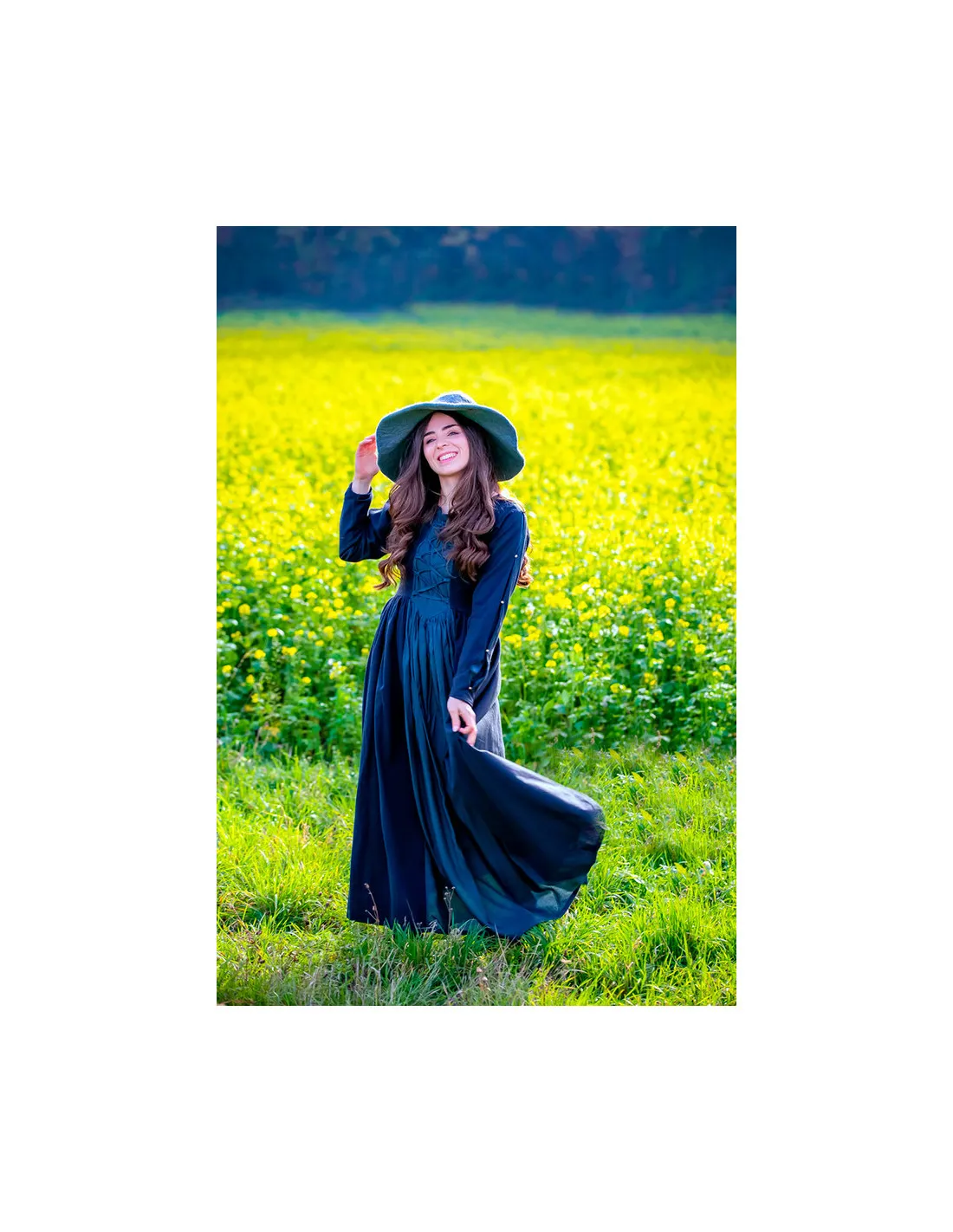 VESTIDO MEDIEVAL MEDUSA, NEGROAZUL