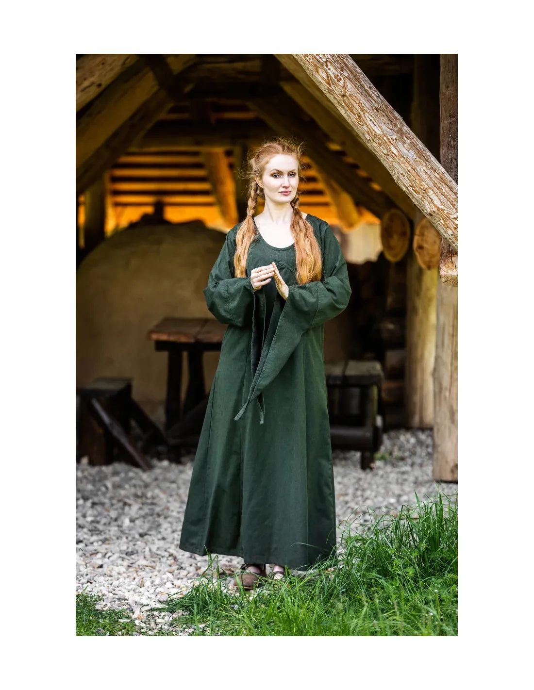 Vestido medieval modelo Marian, verde