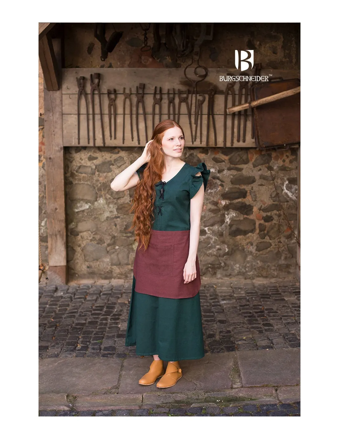Vestido Medieval Mujer Agga Verde