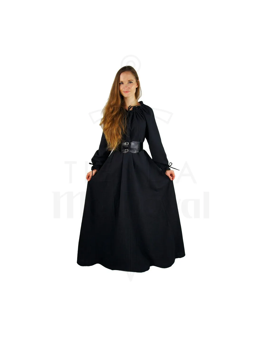 Vestido medieval mujer largo negro