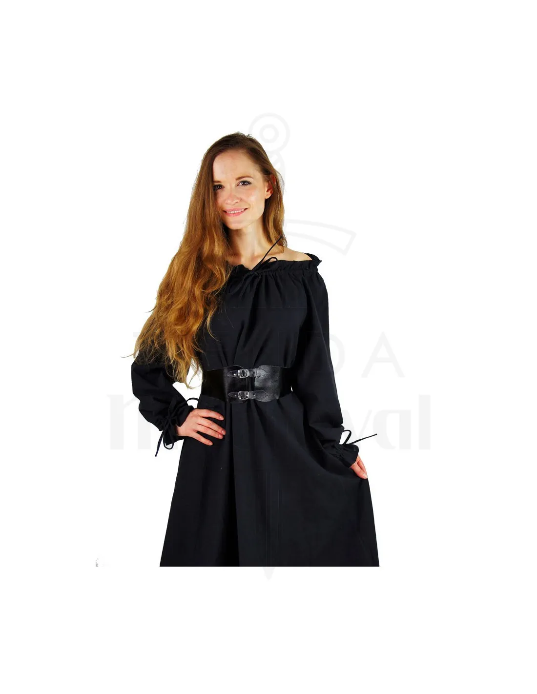 Vestido medieval mujer largo negro