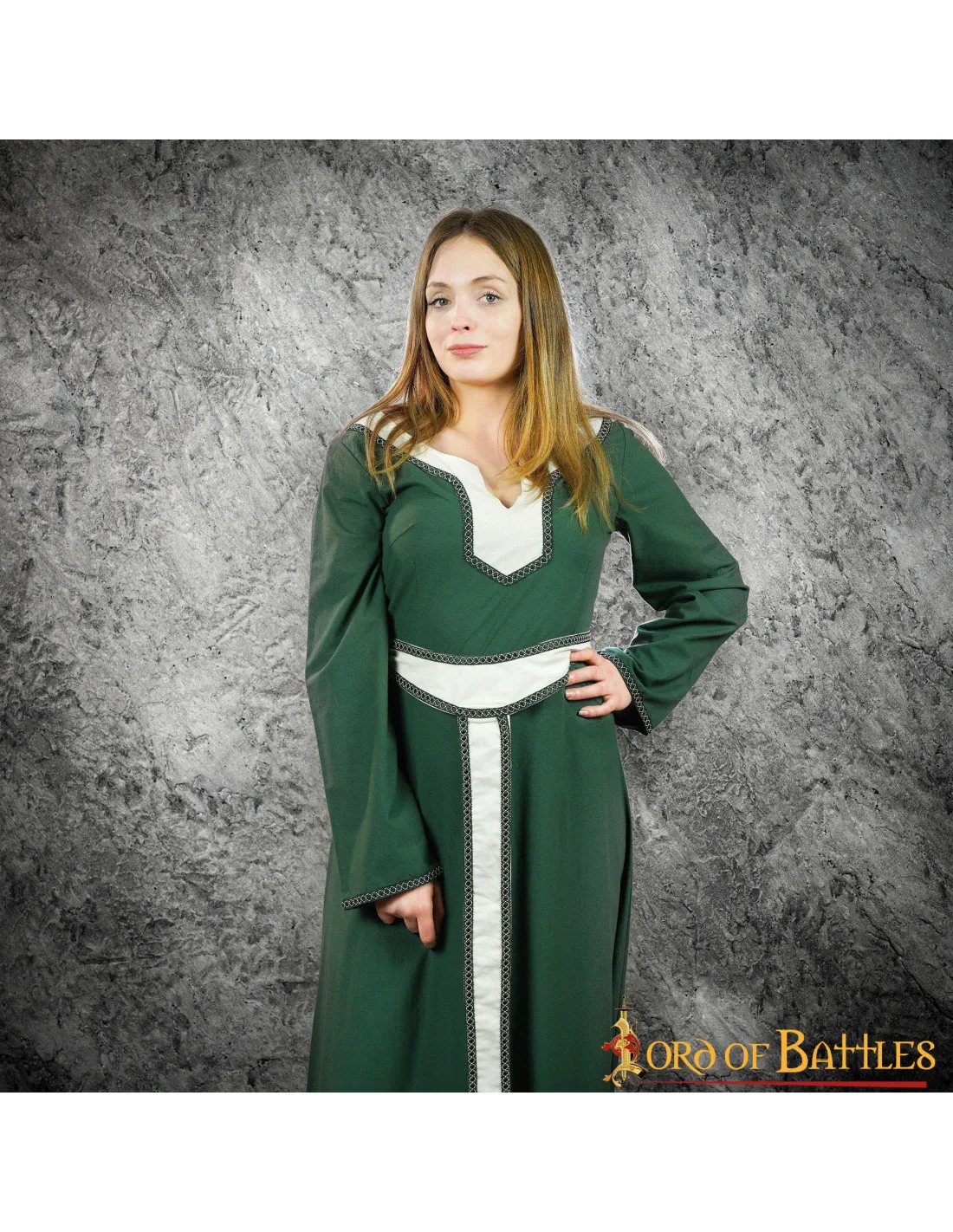 VESTIDO MEDIEVAL MUJER NAIRANA  VERDE