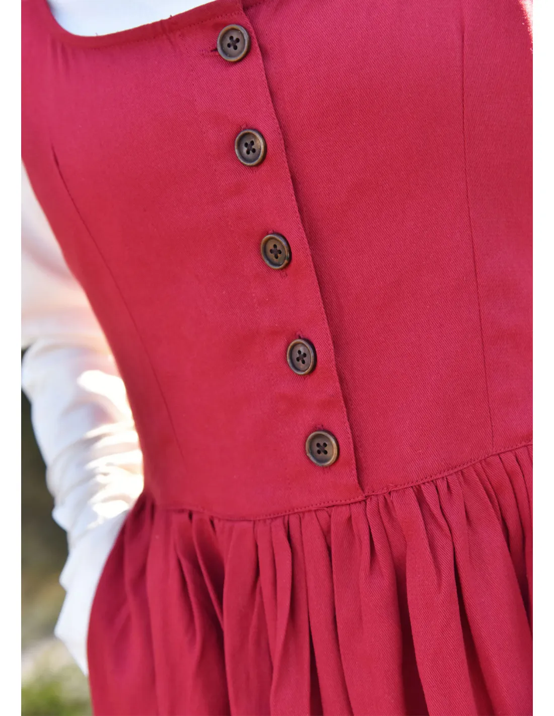 Vestido medieval sin mangas Lene en rojo