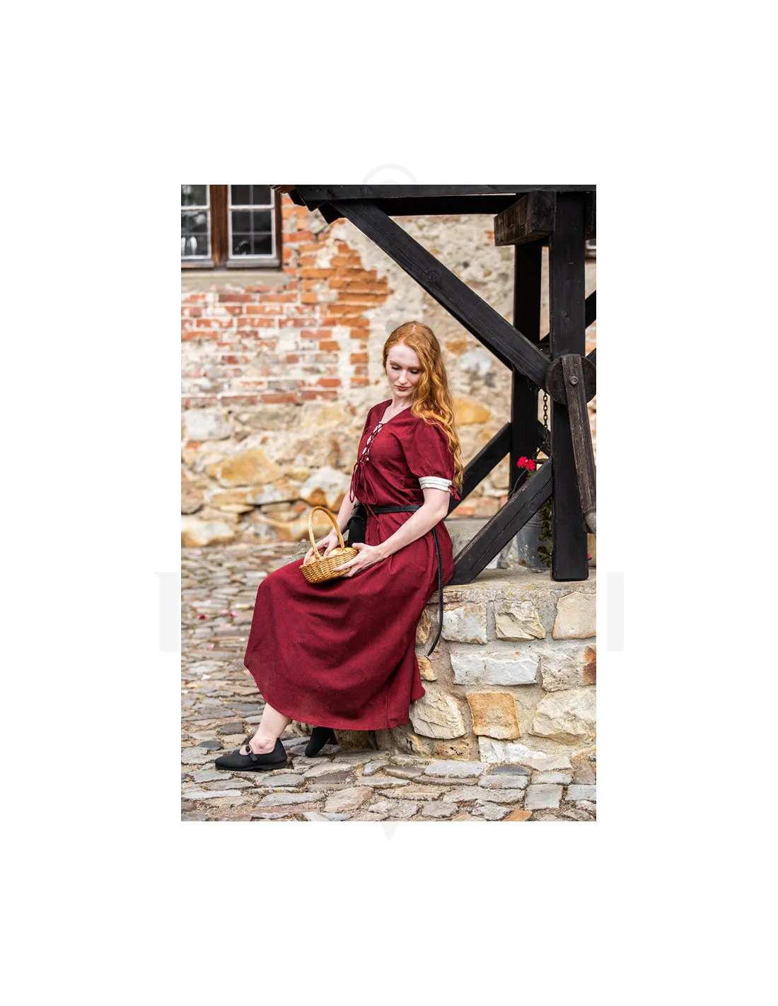 Vestido medieval verano con cordones