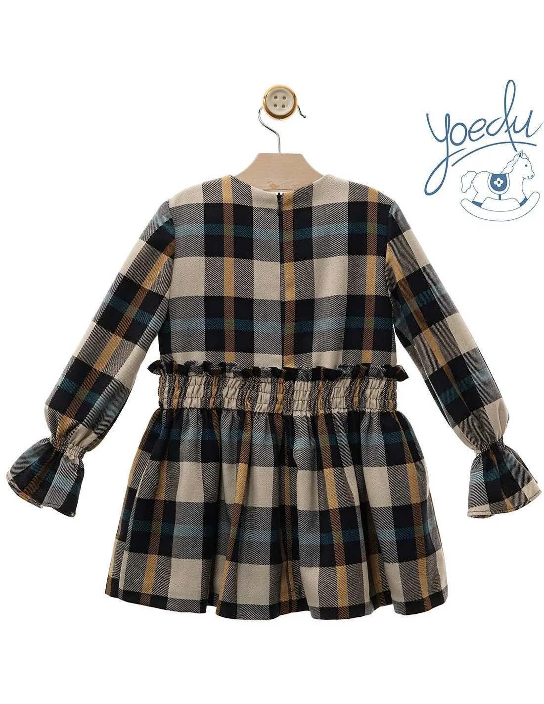 Vestido Niña Familia Minnie Yoedu Cuadros Talle Cintura