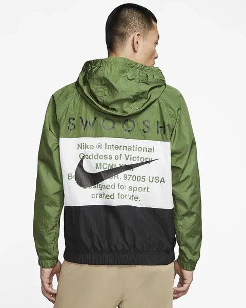 windbreaker nike negro/verde hombre