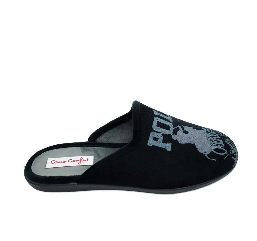 ZAPATILLA DE CASA PARA HOMBRE MUY CÓMODA CHINELA ECONÓMICA CANADÁ NEGRO