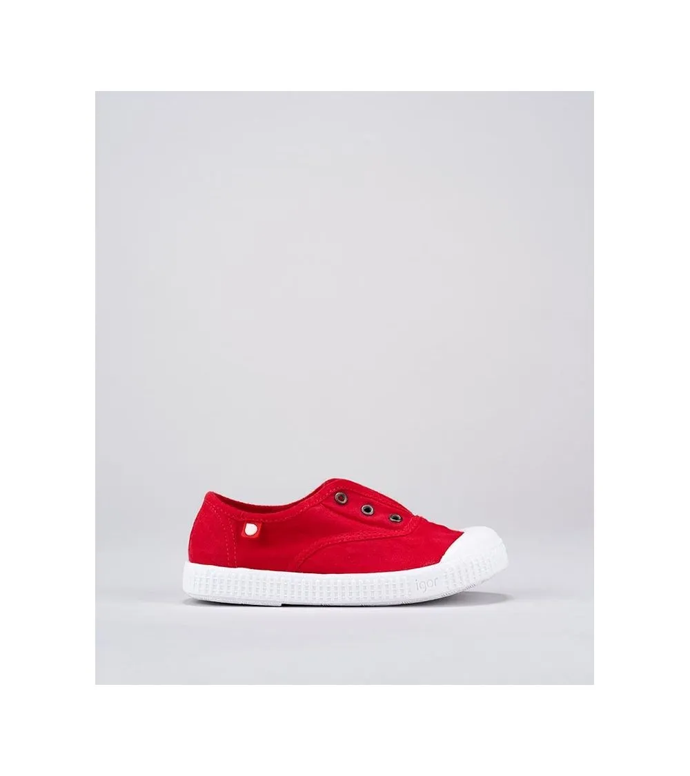 ZAPATILLA LONA IGOR BERRI ELÁSTICO ROJO