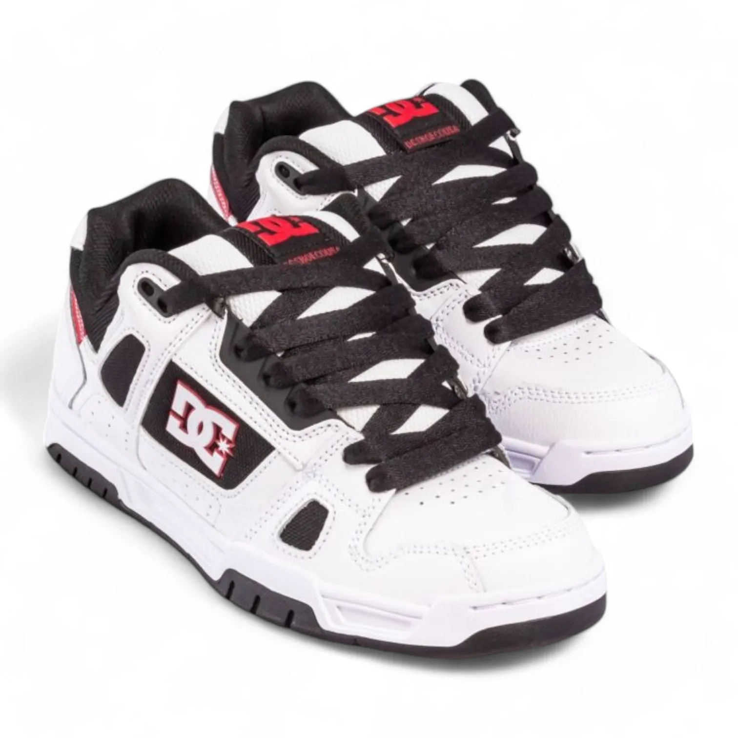 Zapatillas Dc Stag Blanco Negro Rojo