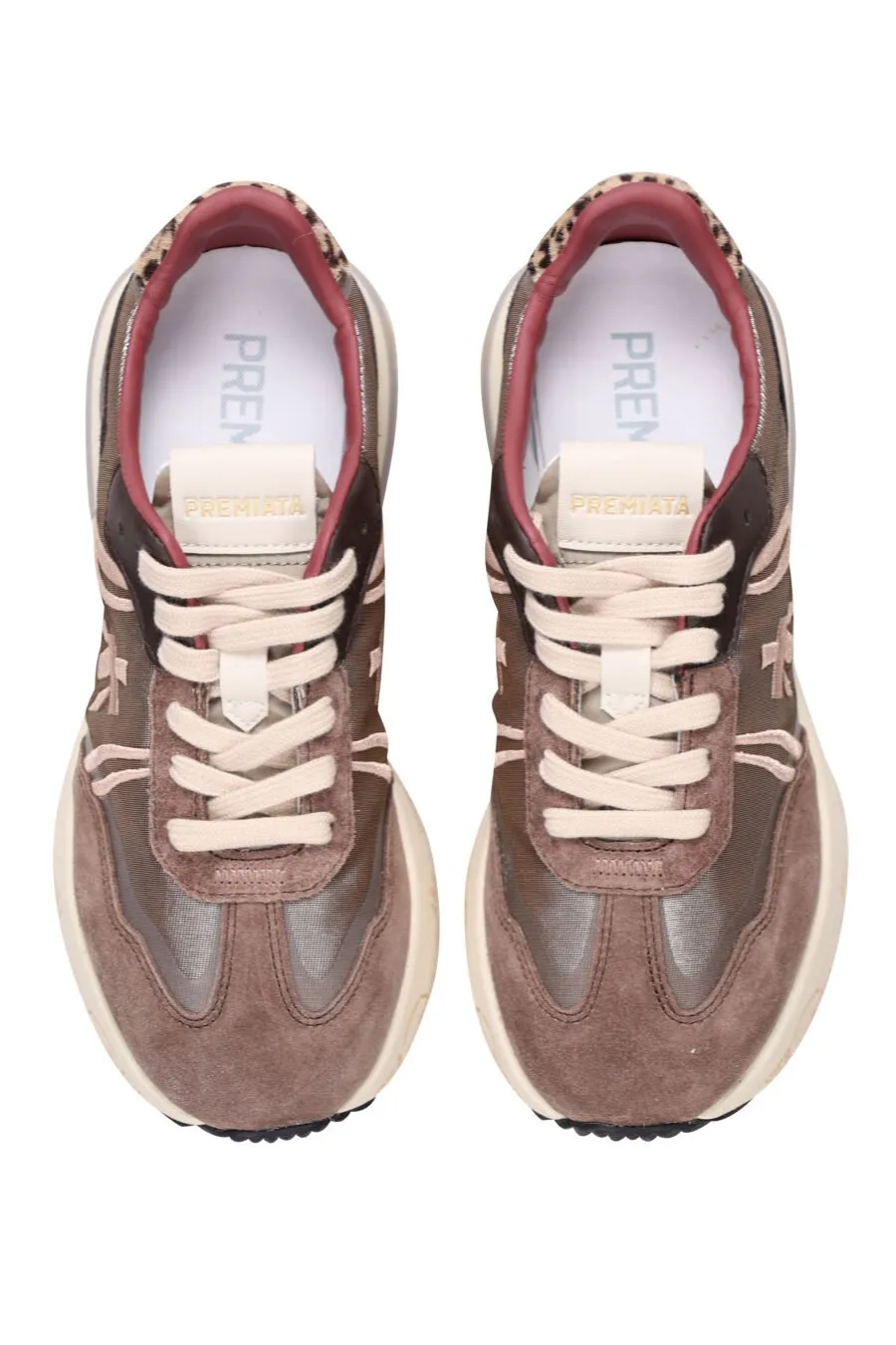 Zapatillas grises con marrón y leopardo 