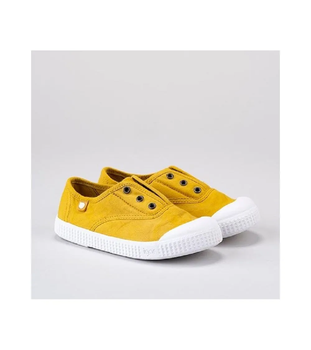 ZAPATILLAS LONA MOSTAZA IGOR BERRI ELÁSTICO