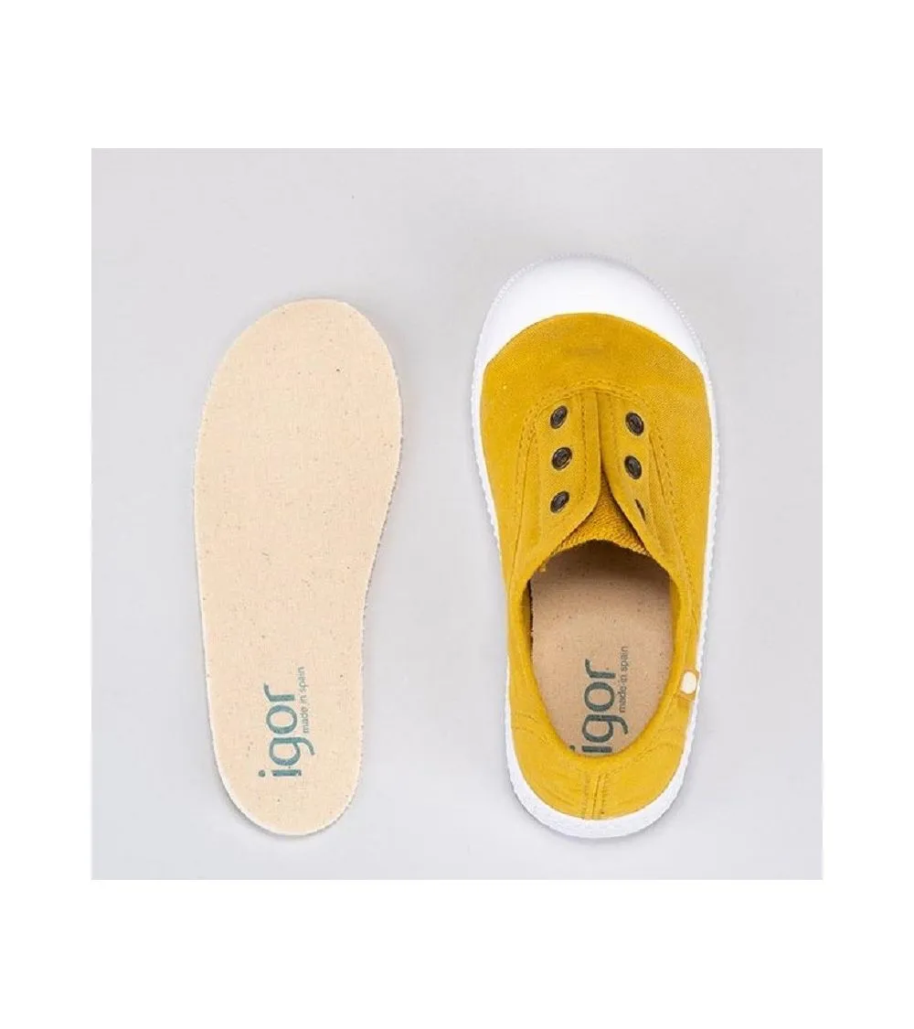 ZAPATILLAS LONA MOSTAZA IGOR BERRI ELÁSTICO