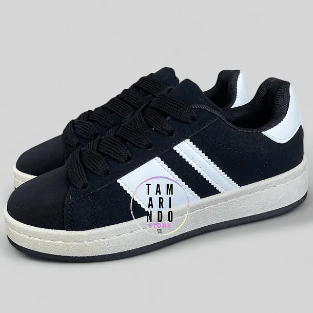ZAPATILLAS NEGRO 2448 14 INCLUYE 2 CORDONES