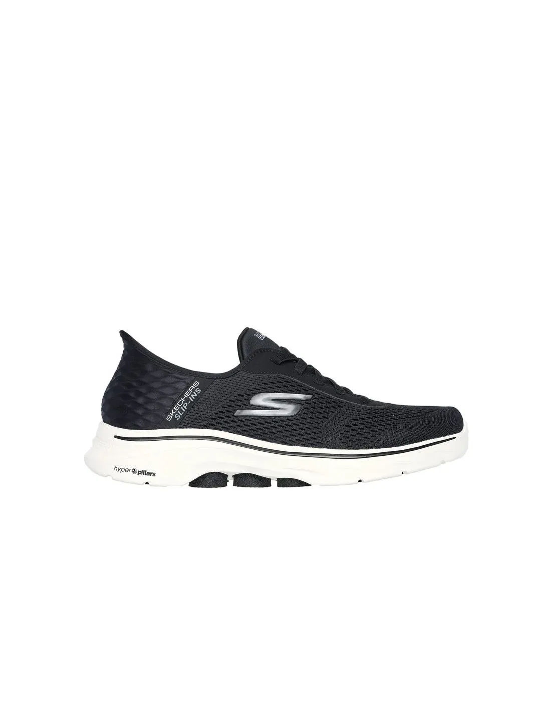ZAPATILLAS SKECHERS GO WALK 7  FREE HAN HOMBRE BLACK AND WHITE TEXTILE/