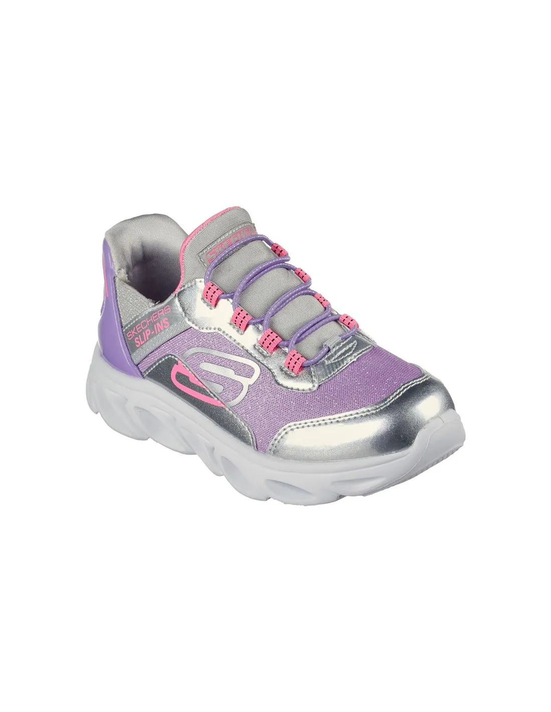 ZAPATILLAS SKECHERS SLIPINS: FLEX GLIDE GRIS LAVANDA NIñA