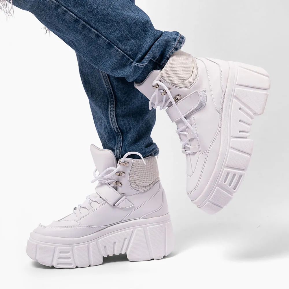 Zapatillas Urbanas Mujer Chunky  Boot  Blanco