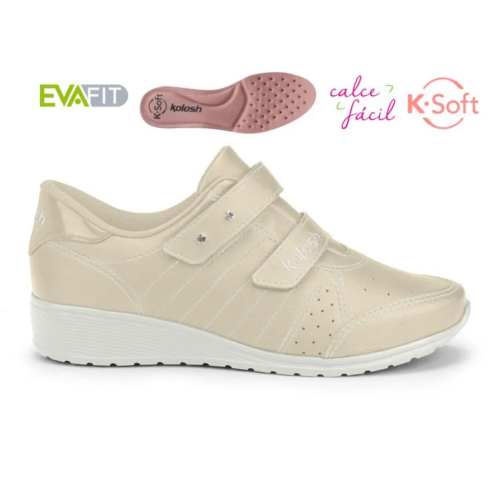 Zapatillas Urbanas Para Mujer Kolosh Crema