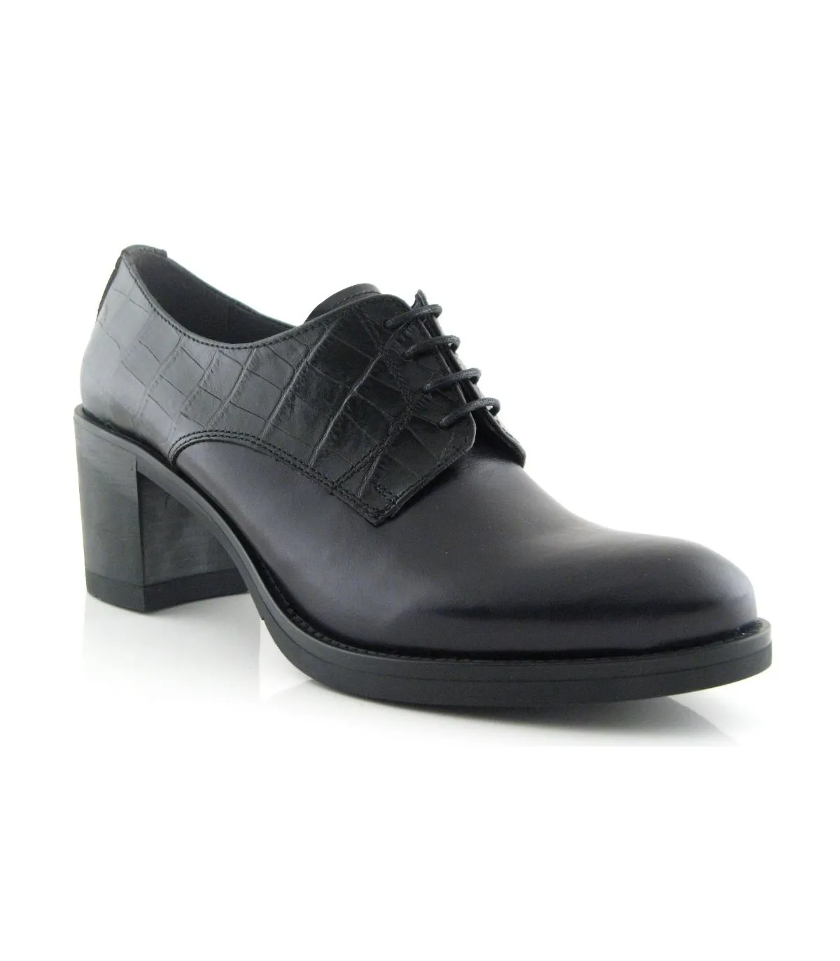 Zapato de cordones combinado con coco negro