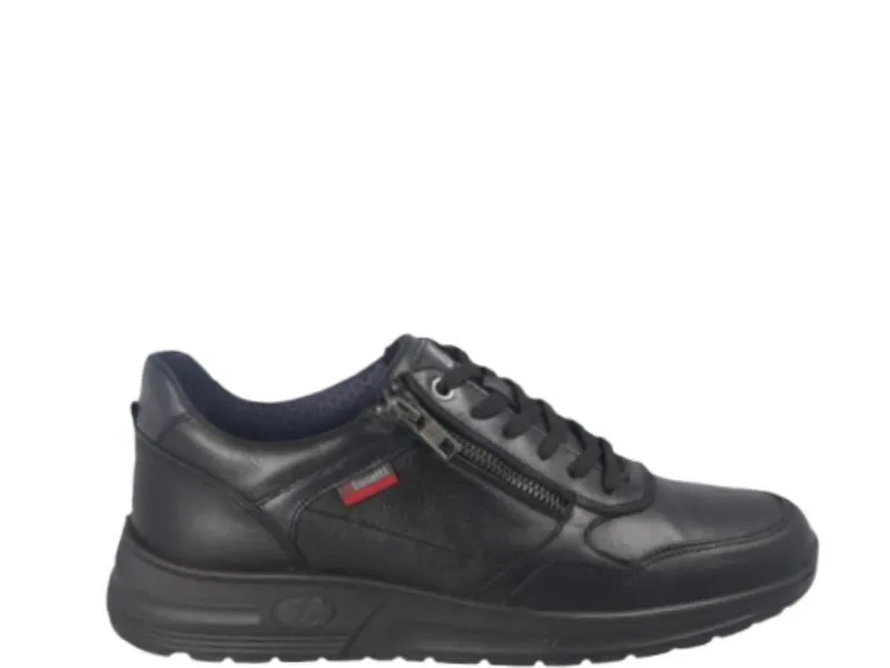 ZAPATO SPORT DE PIEL CON CREMALLERA LUISETTI EN COLOR NEGRO 36216NA